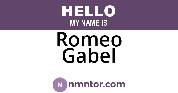 Romeo Gabel