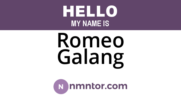 Romeo Galang