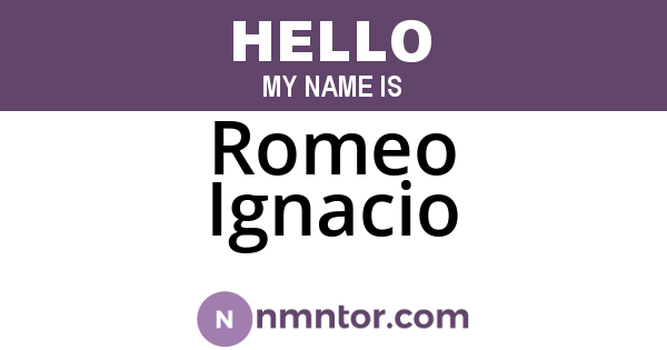 Romeo Ignacio