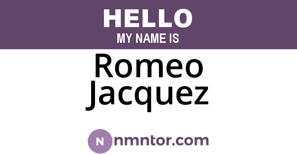 Romeo Jacquez