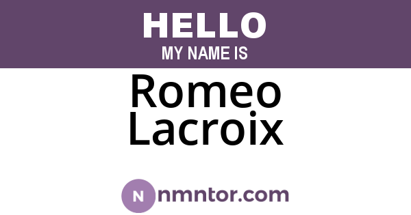 Romeo Lacroix