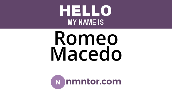 Romeo Macedo