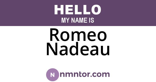 Romeo Nadeau