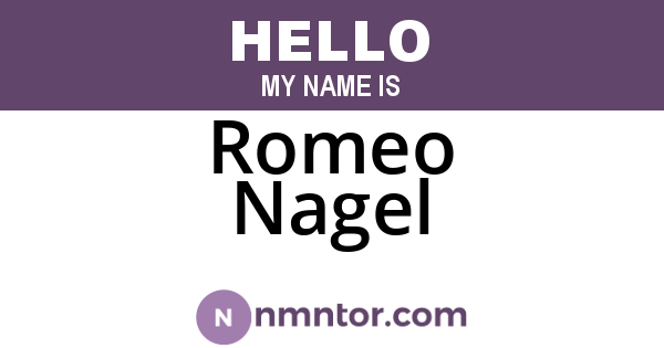 Romeo Nagel