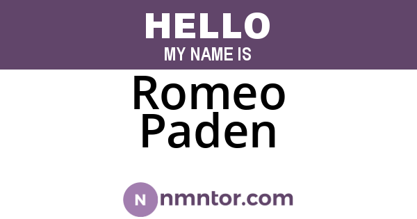 Romeo Paden