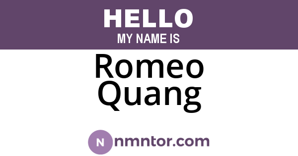 Romeo Quang