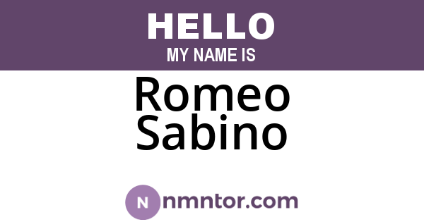 Romeo Sabino