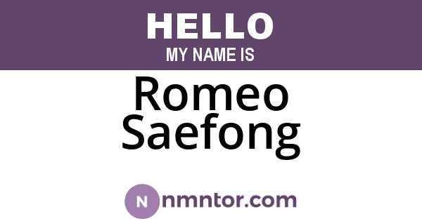 Romeo Saefong