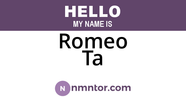 Romeo Ta