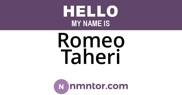 Romeo Taheri