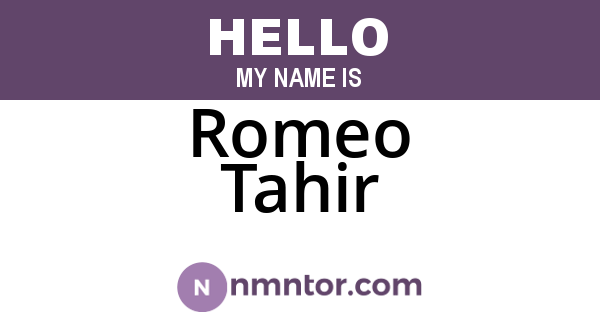 Romeo Tahir