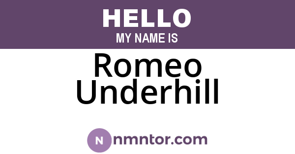 Romeo Underhill