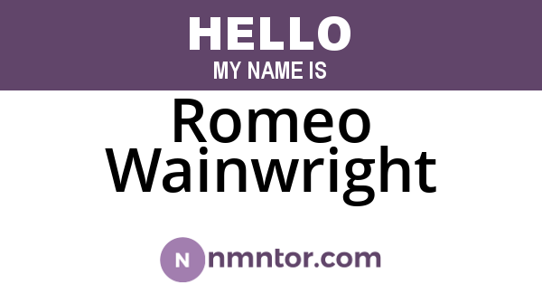 Romeo Wainwright