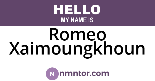 Romeo Xaimoungkhoun