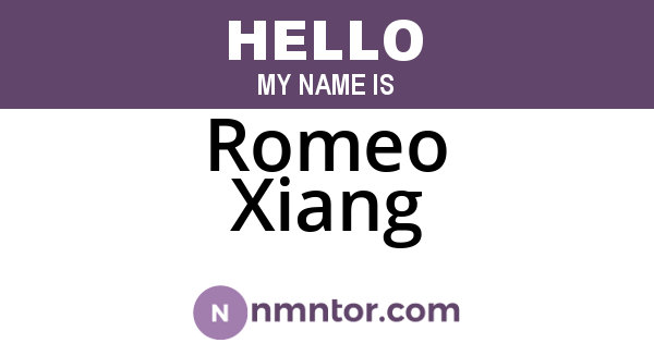 Romeo Xiang