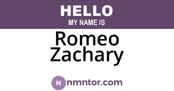 Romeo Zachary