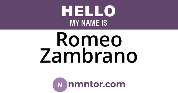 Romeo Zambrano