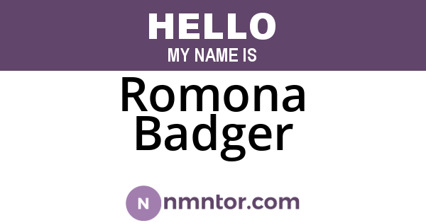 Romona Badger