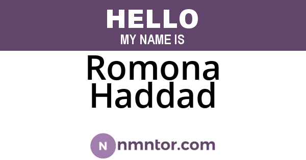 Romona Haddad