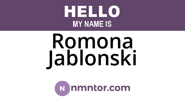 Romona Jablonski