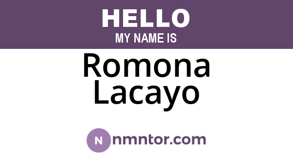 Romona Lacayo