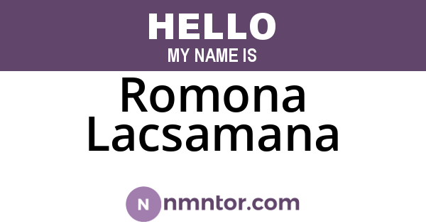Romona Lacsamana