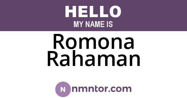 Romona Rahaman