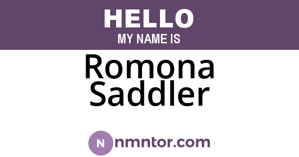 Romona Saddler