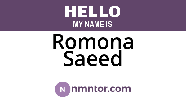 Romona Saeed