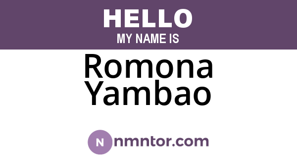 Romona Yambao