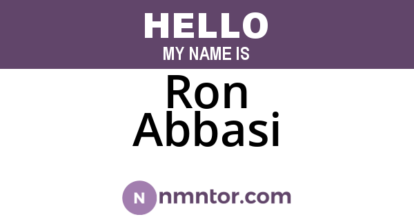 Ron Abbasi