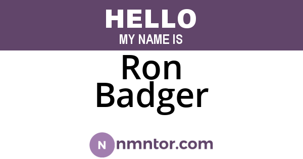 Ron Badger