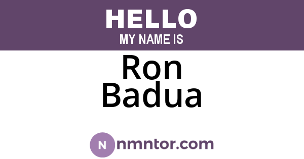 Ron Badua