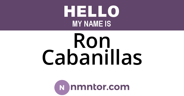 Ron Cabanillas