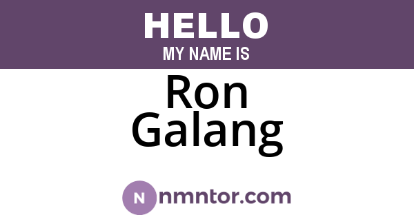 Ron Galang