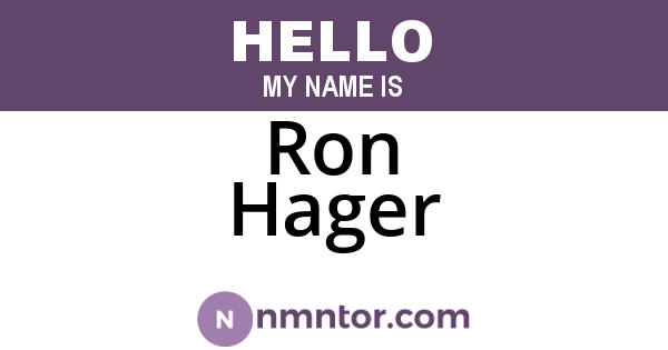 Ron Hager