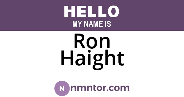 Ron Haight