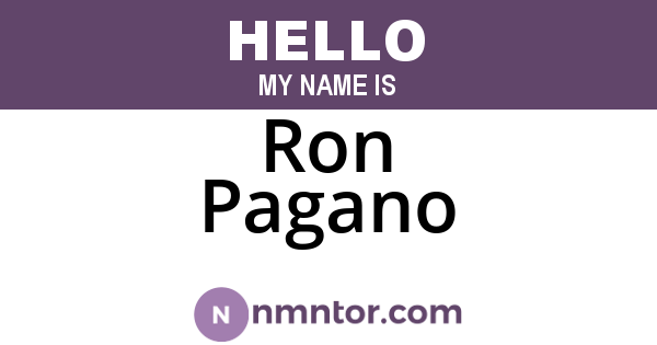 Ron Pagano