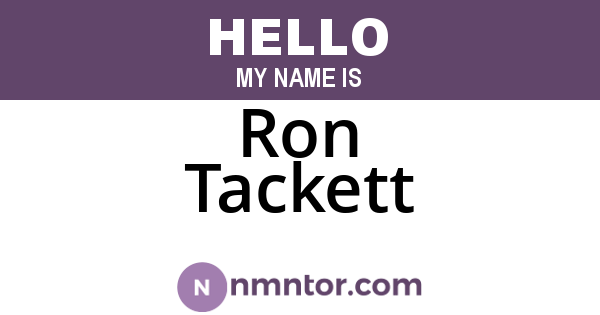 Ron Tackett