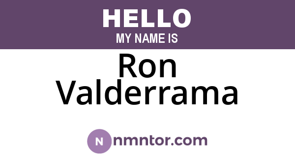 Ron Valderrama