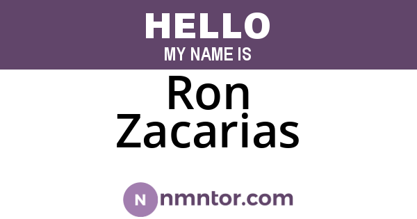 Ron Zacarias