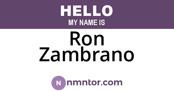 Ron Zambrano
