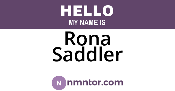 Rona Saddler