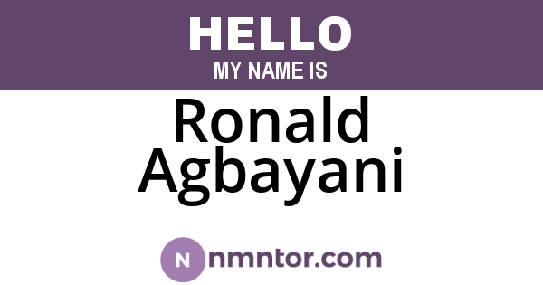 Ronald Agbayani