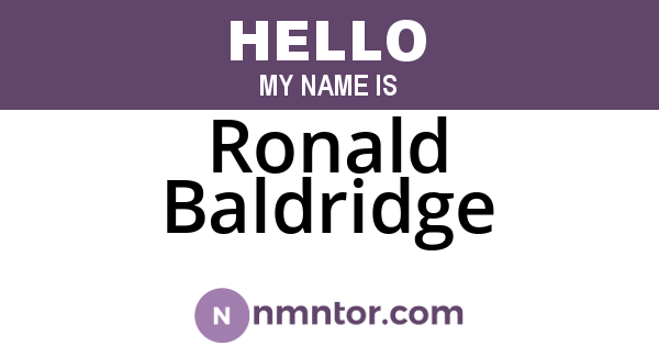 Ronald Baldridge