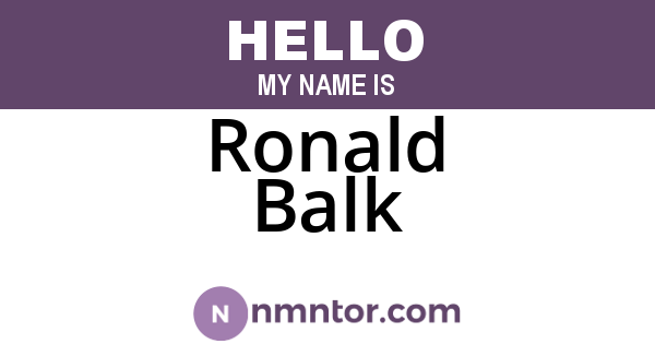 Ronald Balk