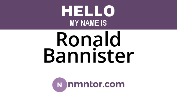 Ronald Bannister