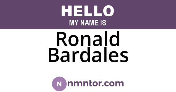 Ronald Bardales