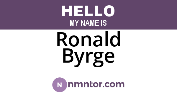 Ronald Byrge