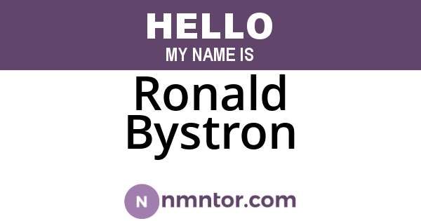 Ronald Bystron
